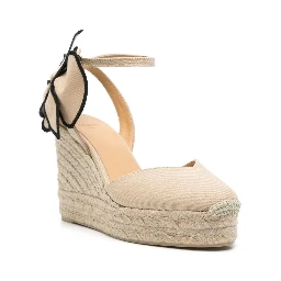 Expadrillas Coco 105 Sand Color With Flower In Beige