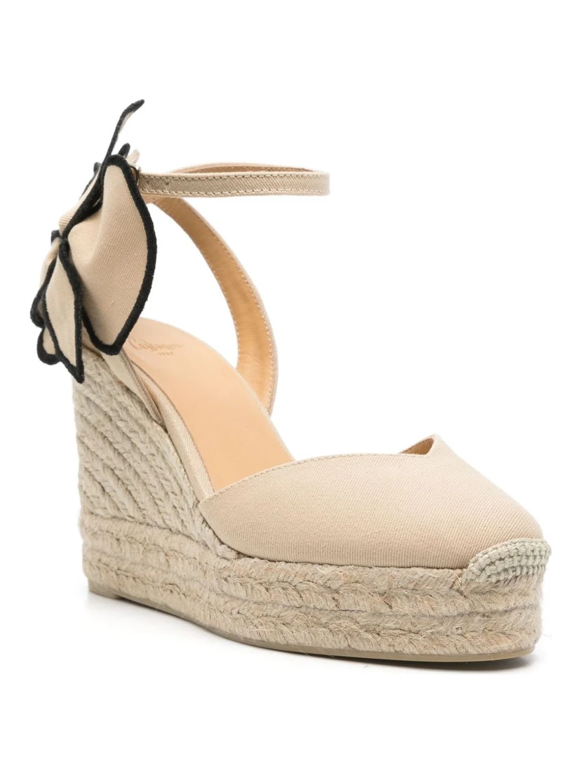 Expadrillas Coco 105 Sand Color With Flower In Beige