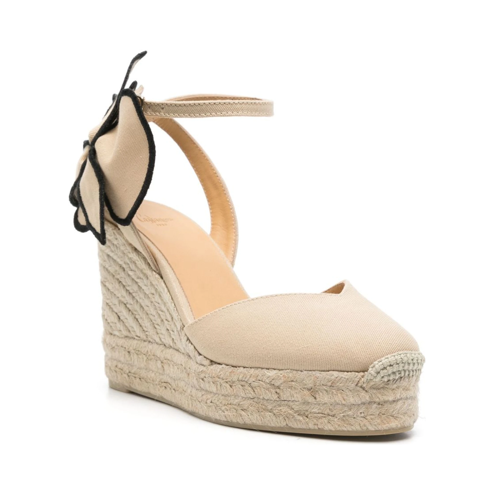 Expadrillas Coco 105 Sand Color With Flower In Beige