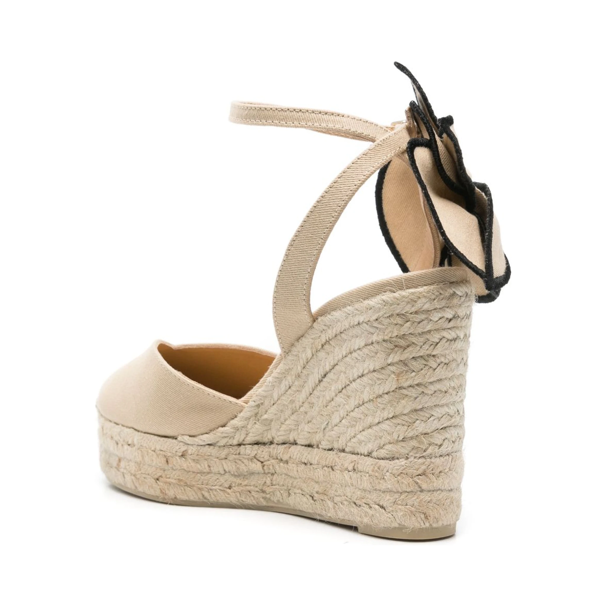 Expadrillas Coco 105 Sand Color With Flower In Beige
