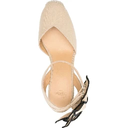 Expadrillas Coco 105 Sand Color With Flower In Beige