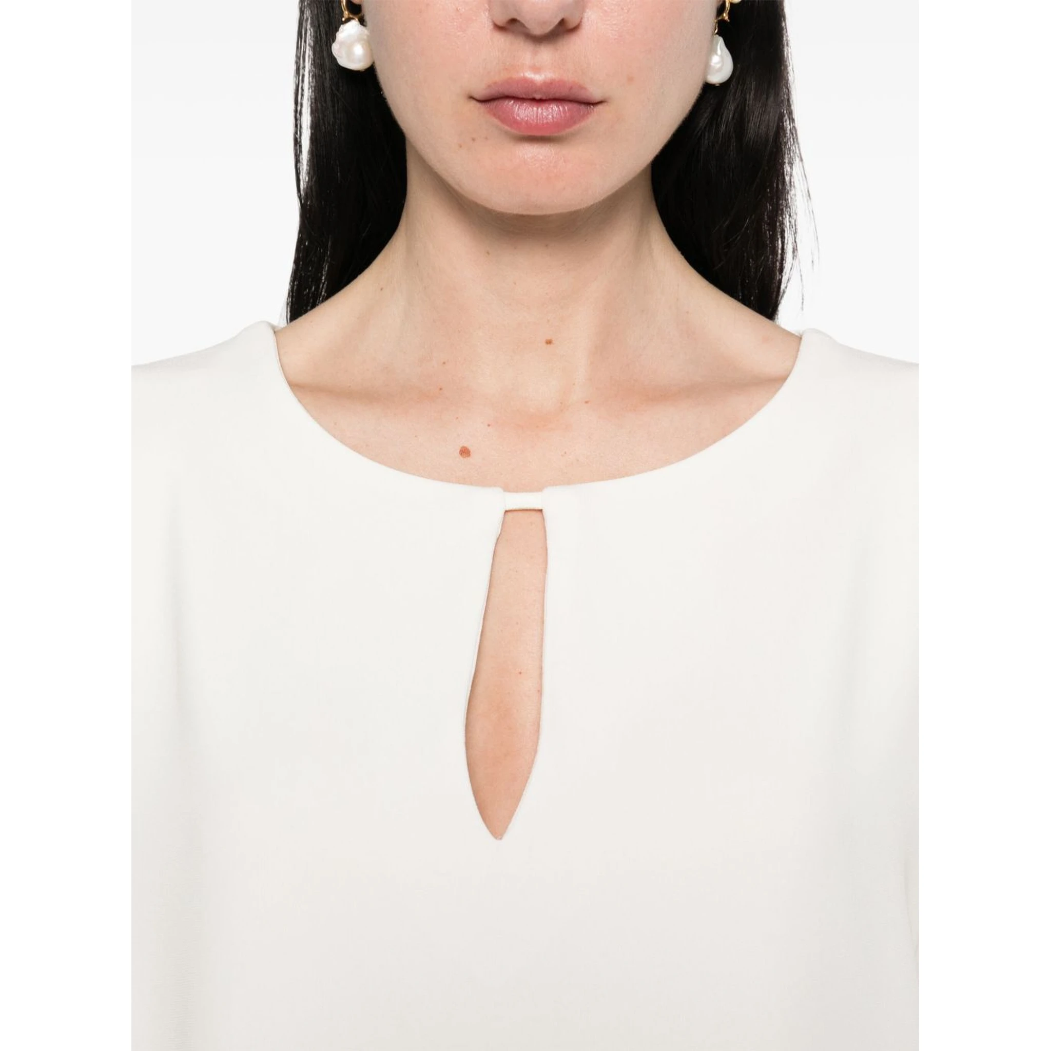 keyhole-neck blouse