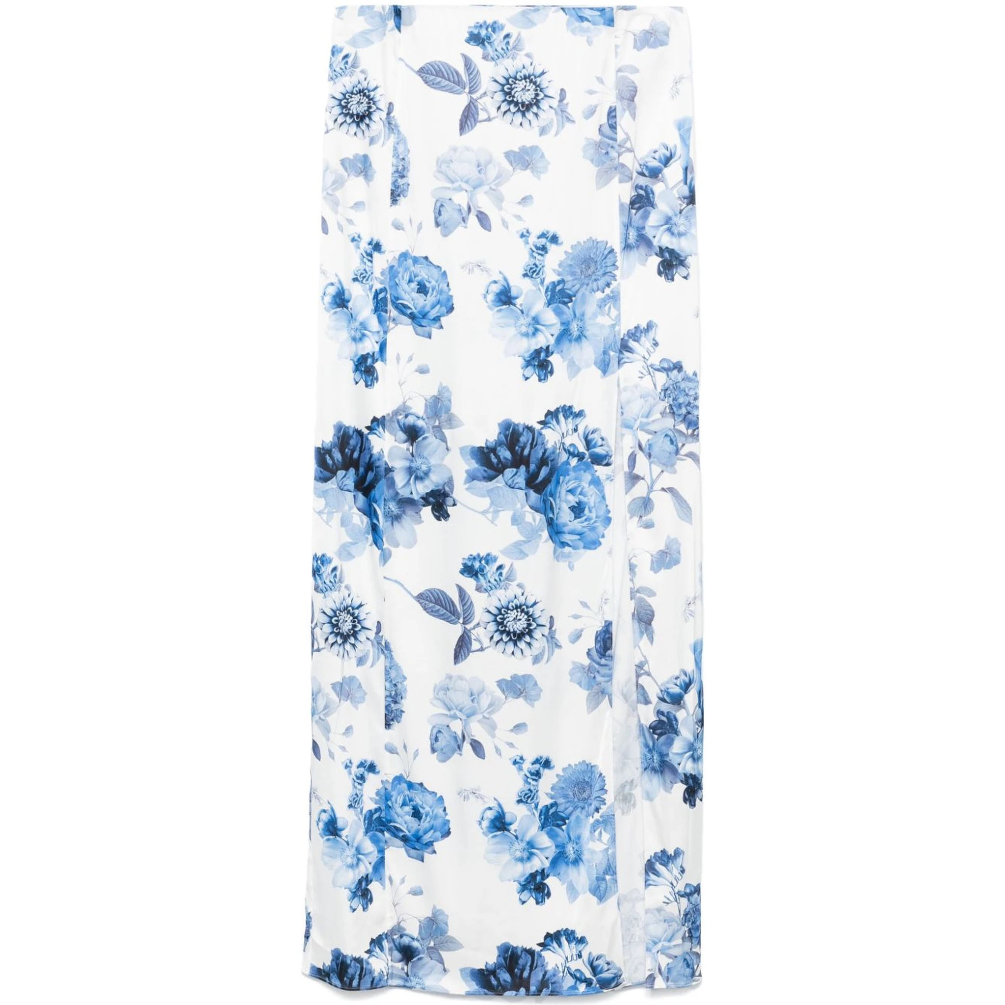 Alice + Olivia Stephine Printed Long Skirt In Blue