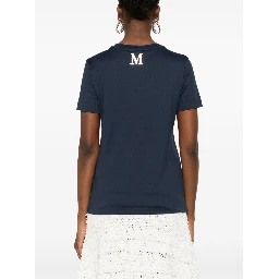 Logo Crew Neck Cotton T-shirt In Blue
