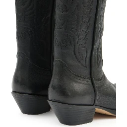 Mm6 By Maison Margiela Pointed Toe High Shaft Black Boots