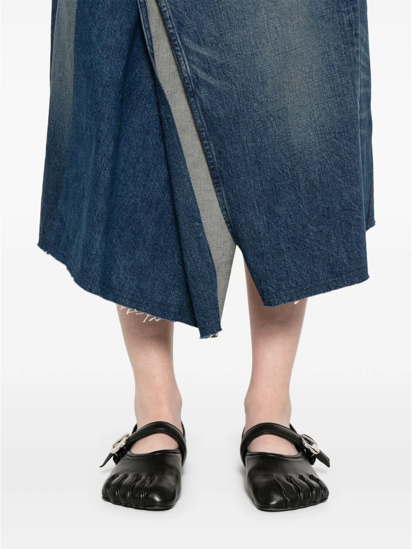 denim midi skirt