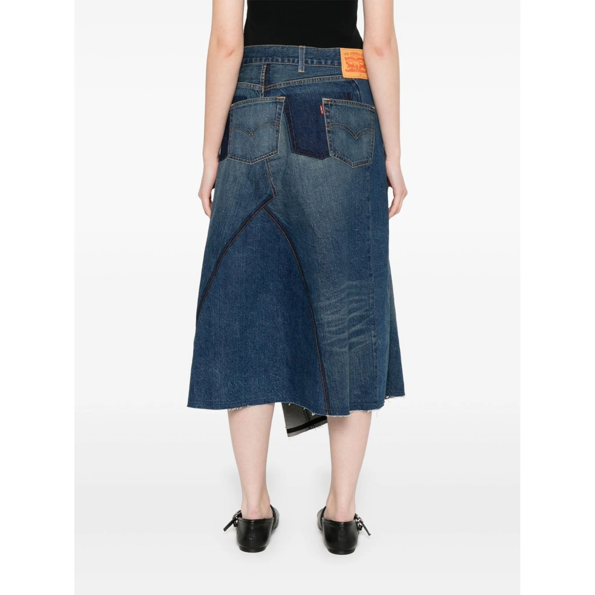 denim midi skirt