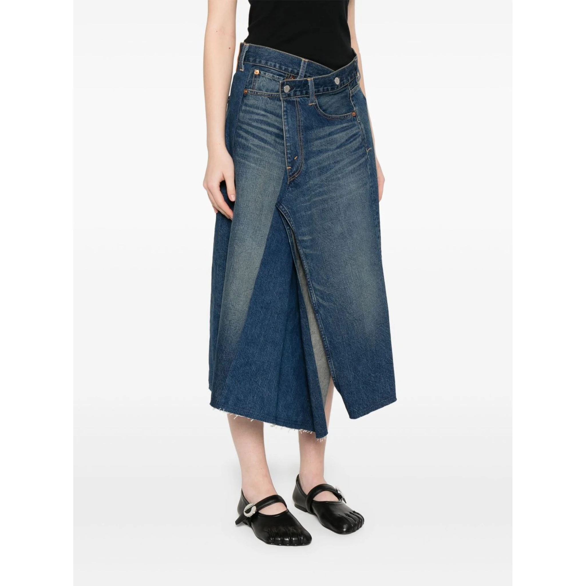 denim midi skirt