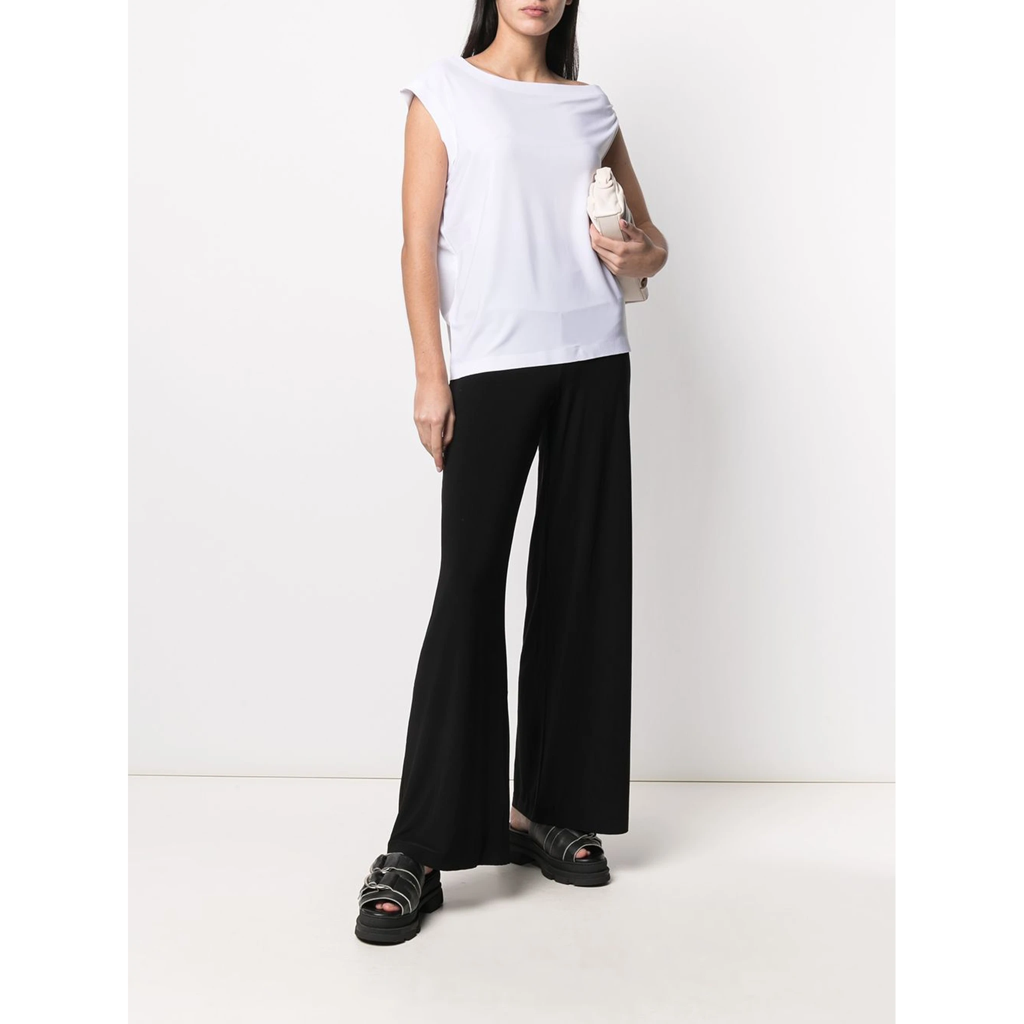 mid-rise wide-leg trousers