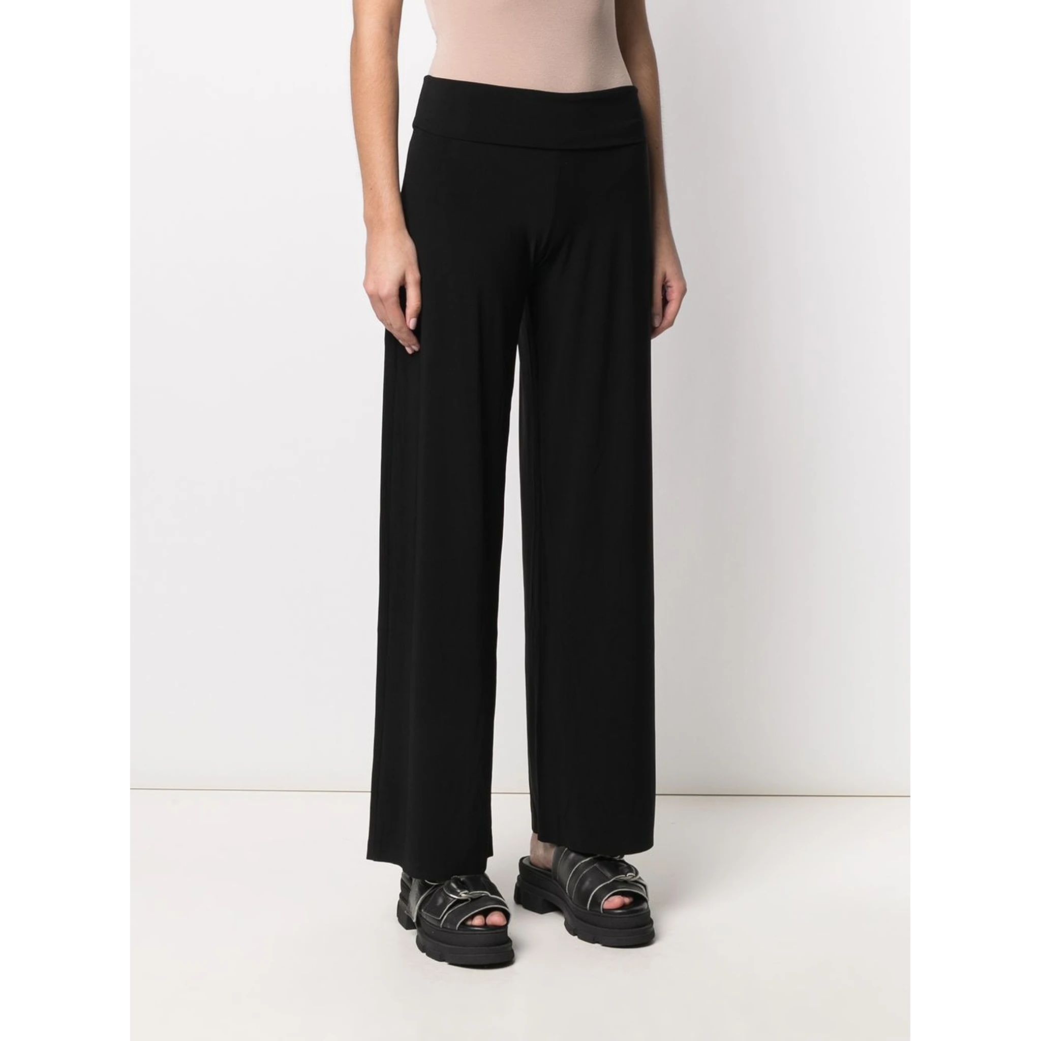 mid-rise wide-leg trousers