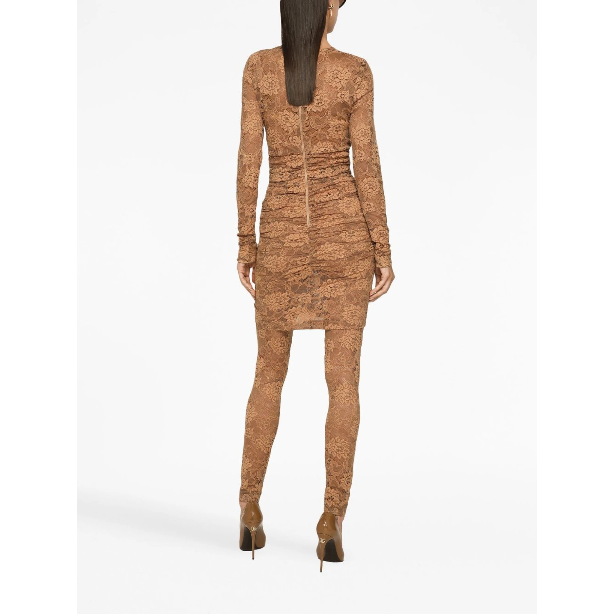 Lace Paneled Longsleeved Short Dre