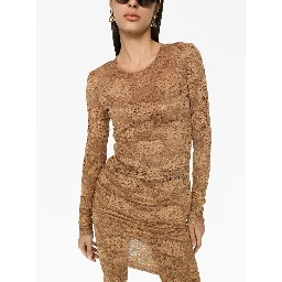 Lace Paneled Longsleeved Short Dre
