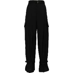 belted tailored trousers