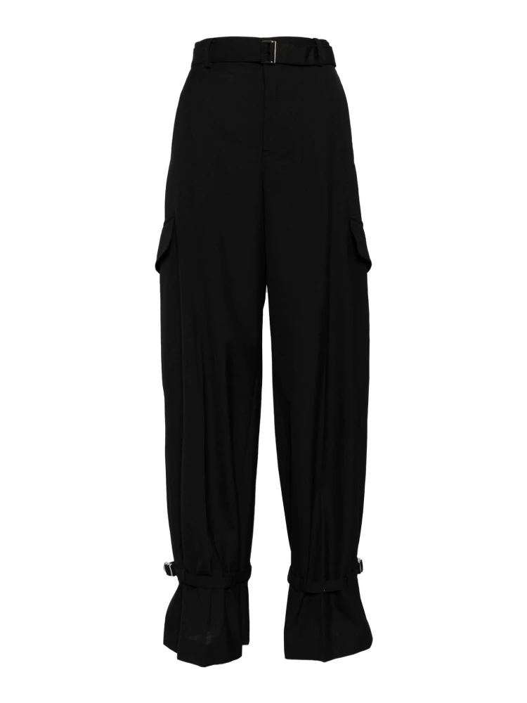 belted tailored trousers