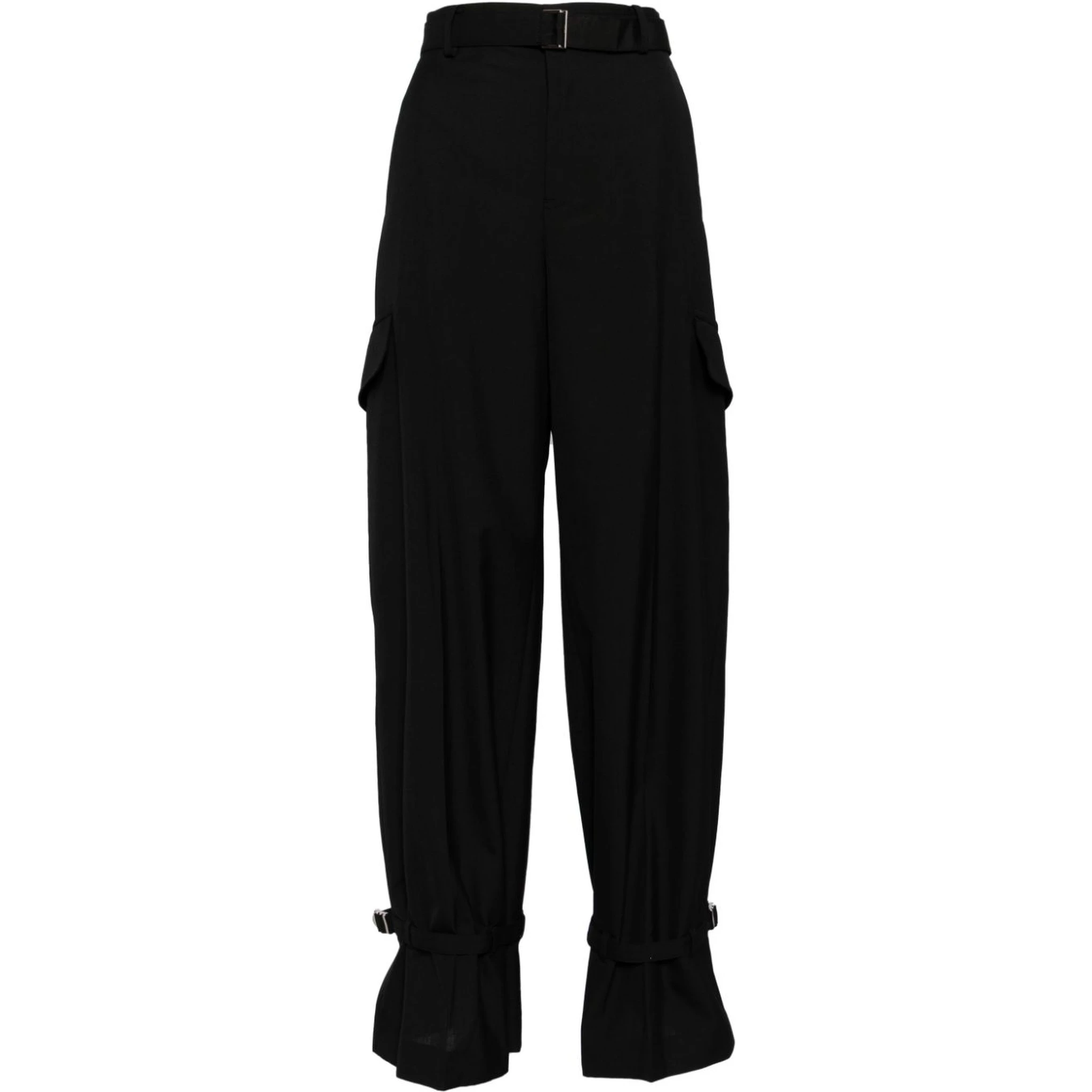 belted tailored trousers