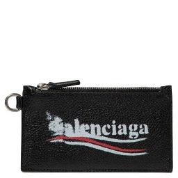 Leather Card Holder Keyring Attachment In Black