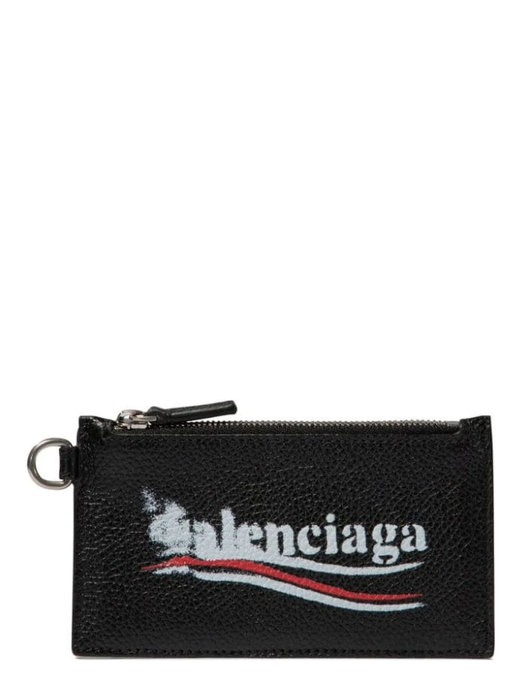 Leather Card Holder Keyring Attachment In Black