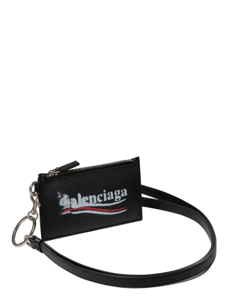 Leather Card Holder Keyring Attachment In Black alternative