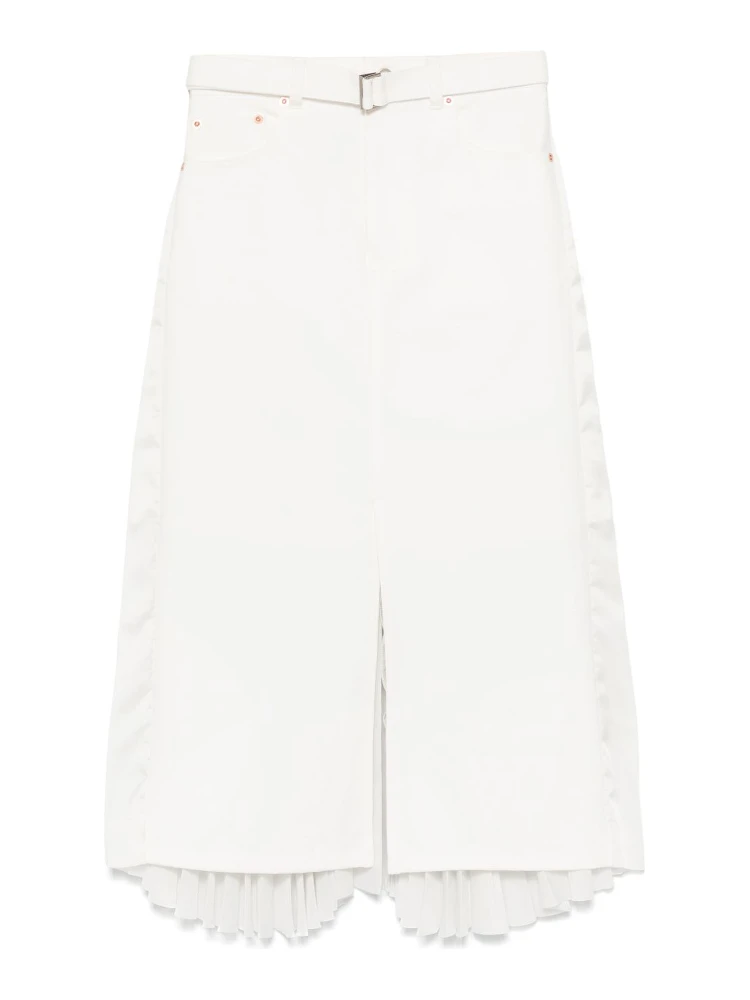 pleated-back midi skirt