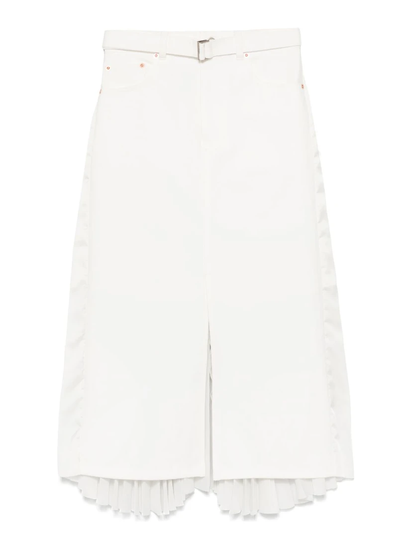 pleated-back midi skirt