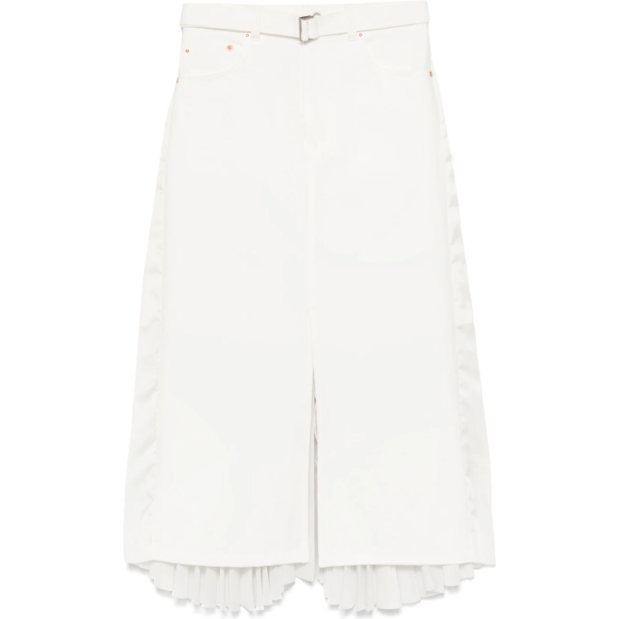 pleated-back midi skirt