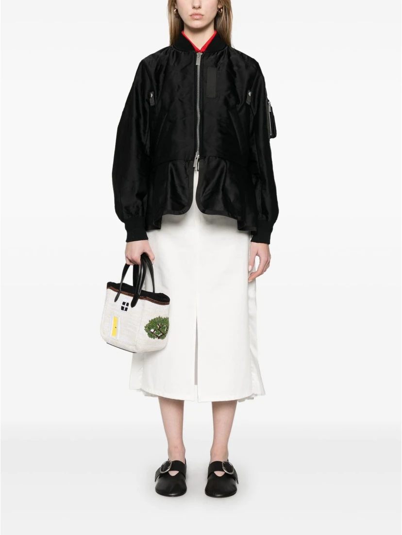 pleated-back midi skirt