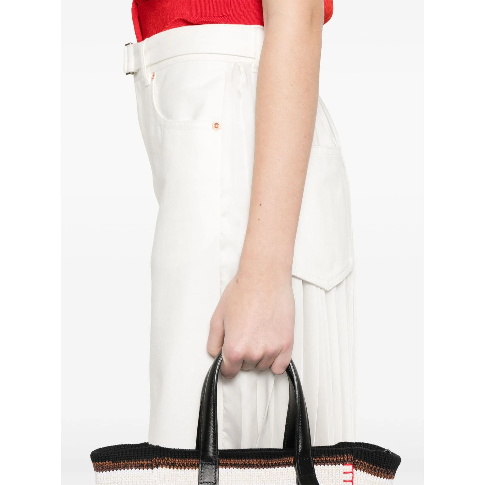 pleated-back midi skirt