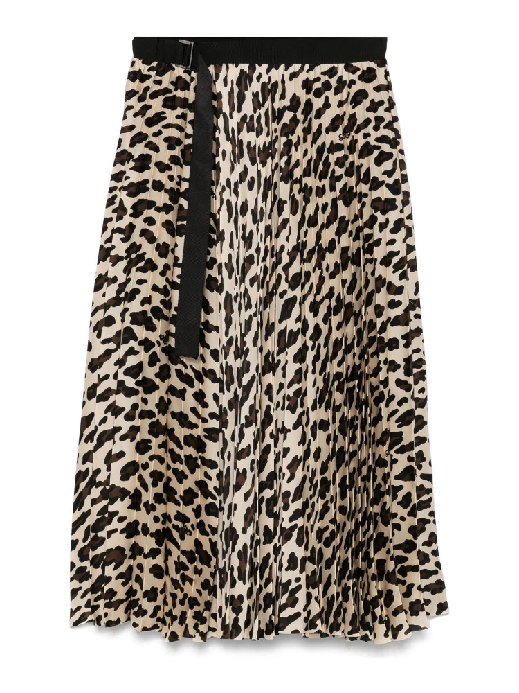 leopard-print midi skirt