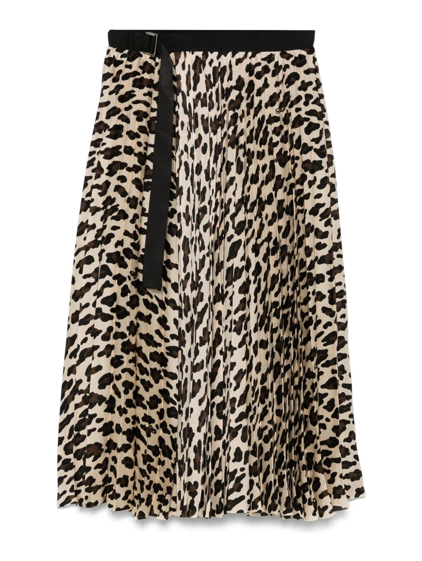 leopard-print midi skirt
