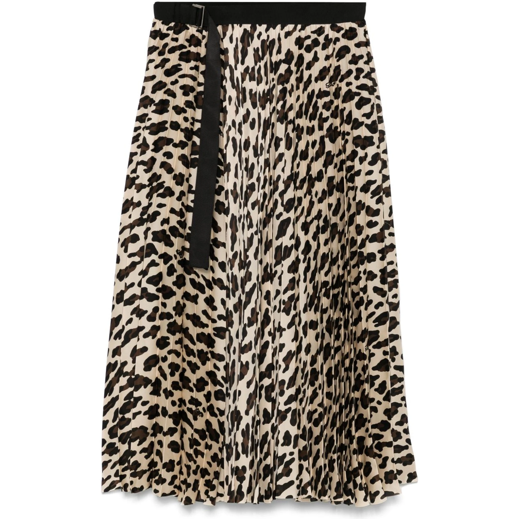 leopard-print midi skirt