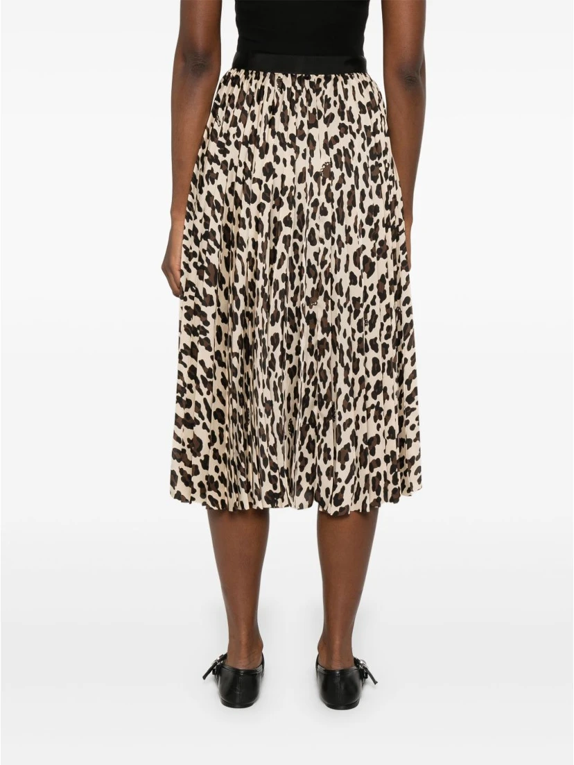 leopard-print midi skirt