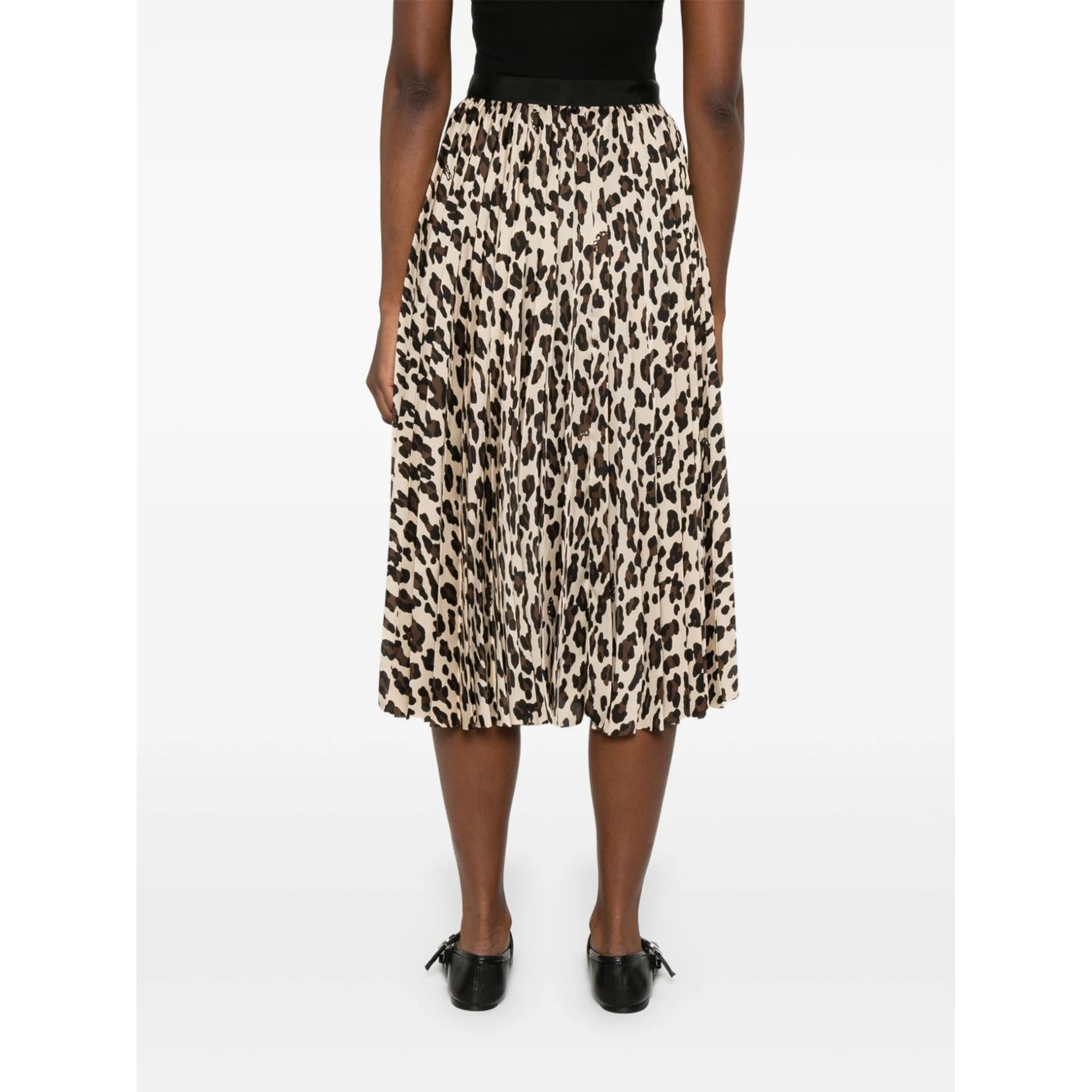 leopard-print midi skirt