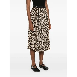 leopard-print midi skirt