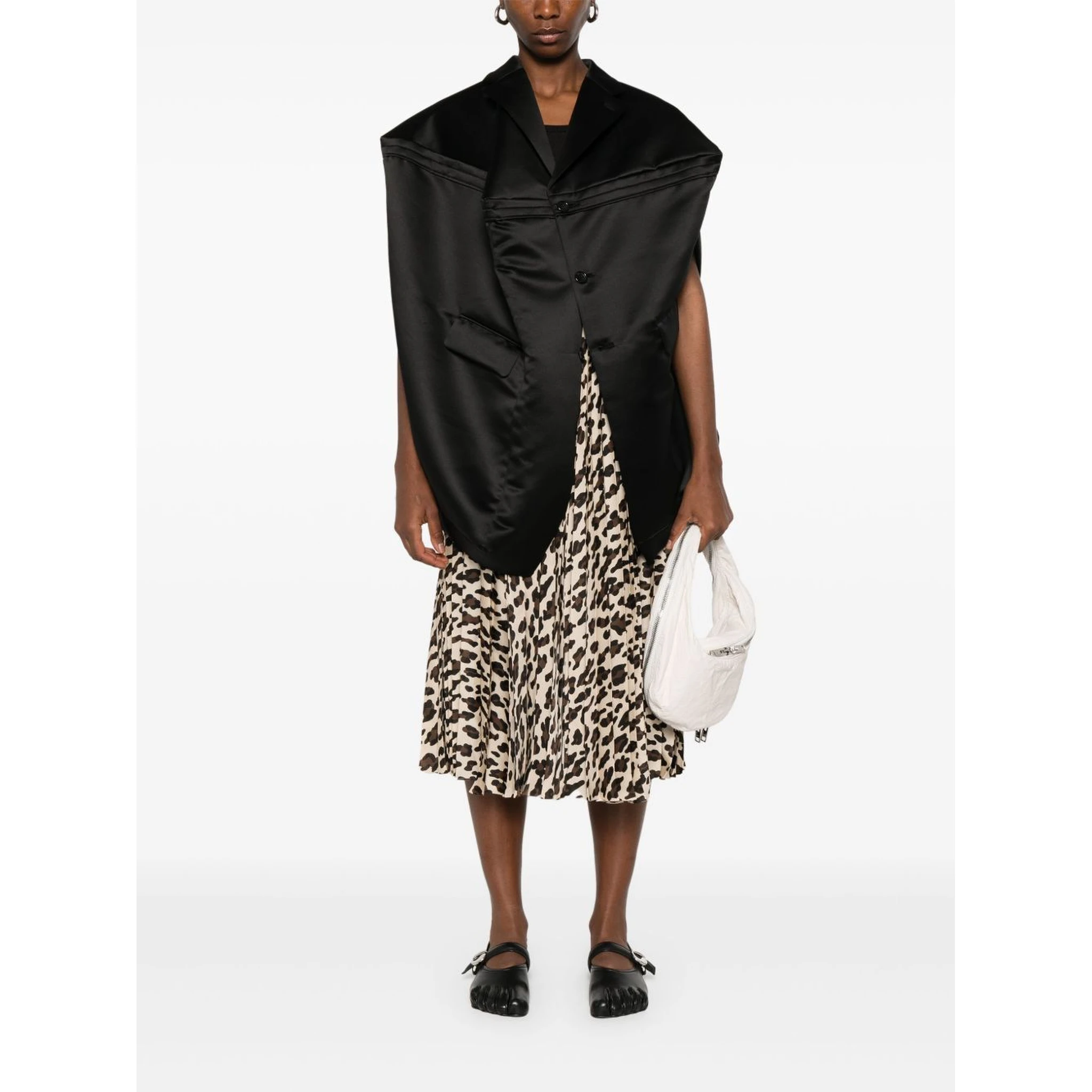 leopard-print midi skirt