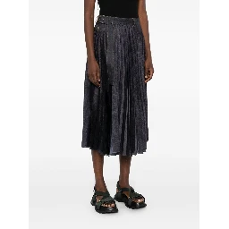 plissé midi skirt