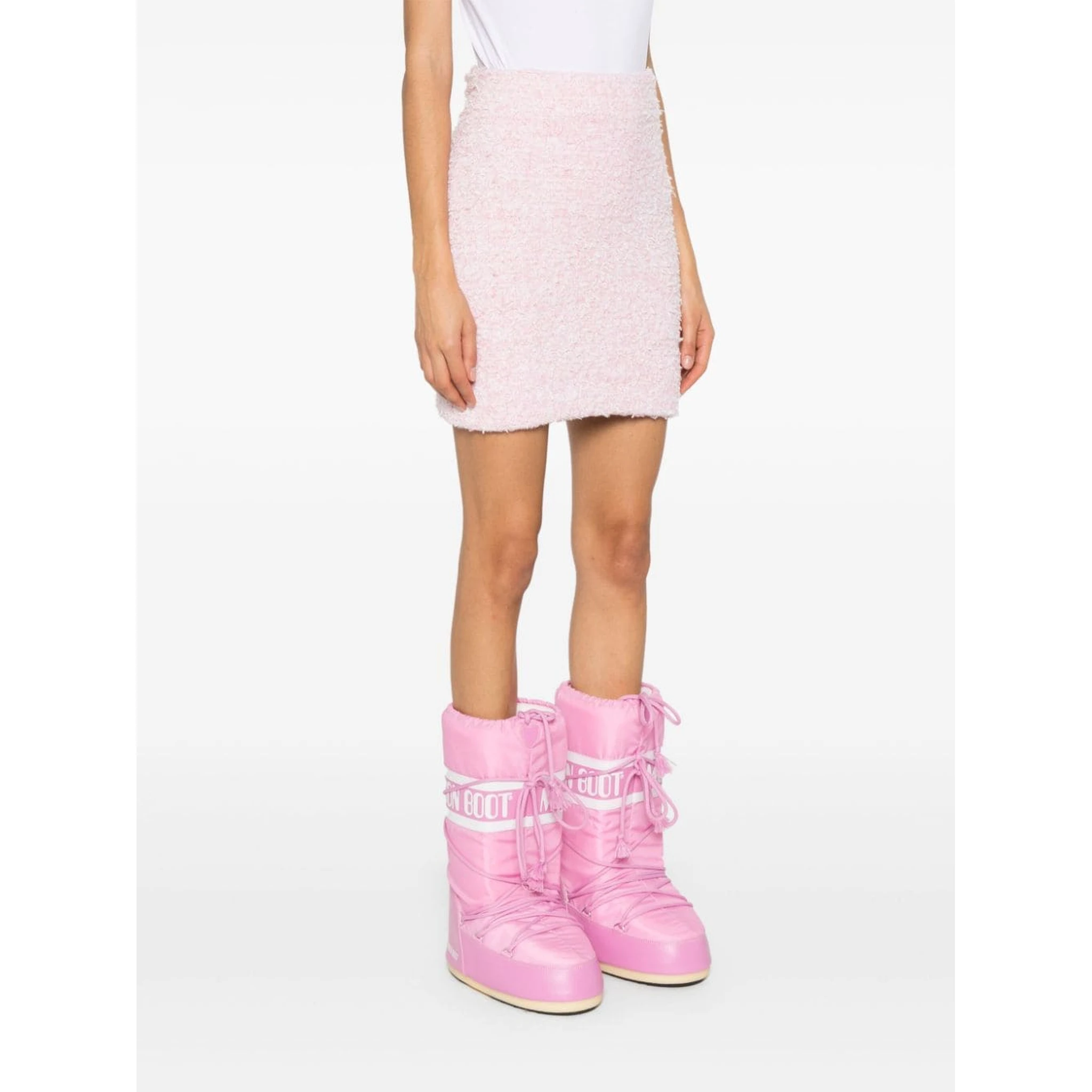 Cotton Blend Tweed Mini Skirt