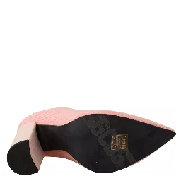 Pink Suede Logo Socks Block Heel Ankle Boots Shoes