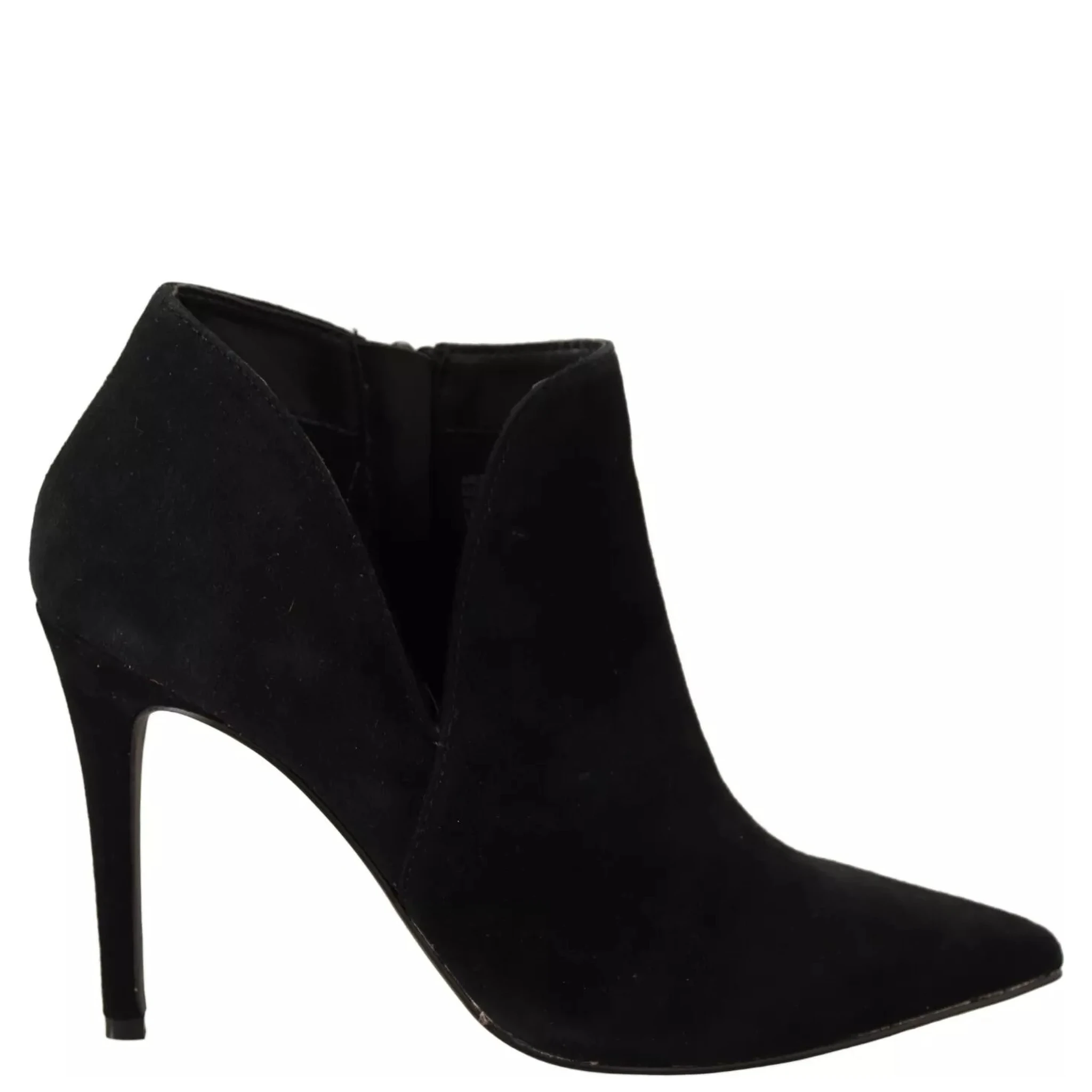Black Suede Leather Stiletto Heels Boots Shoes