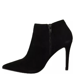 Black Suede Leather Stiletto Heels Boots Shoes