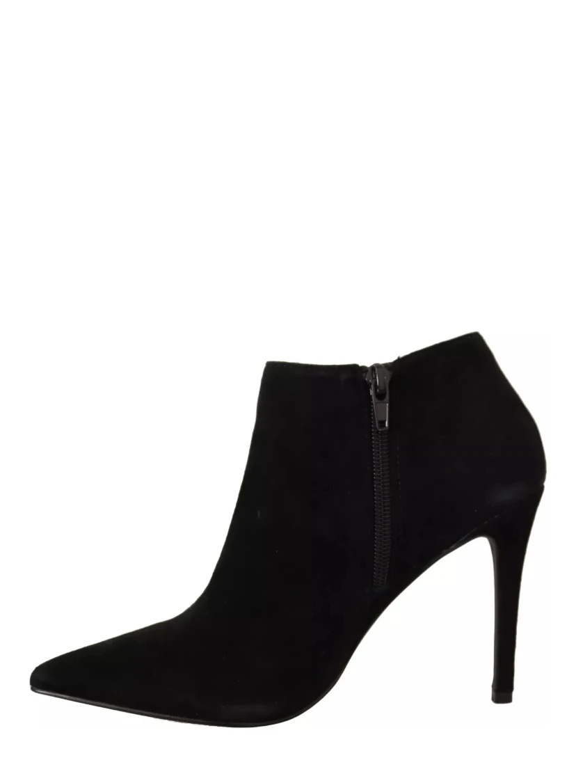 Black Suede Leather Stiletto Heels Boots Shoes