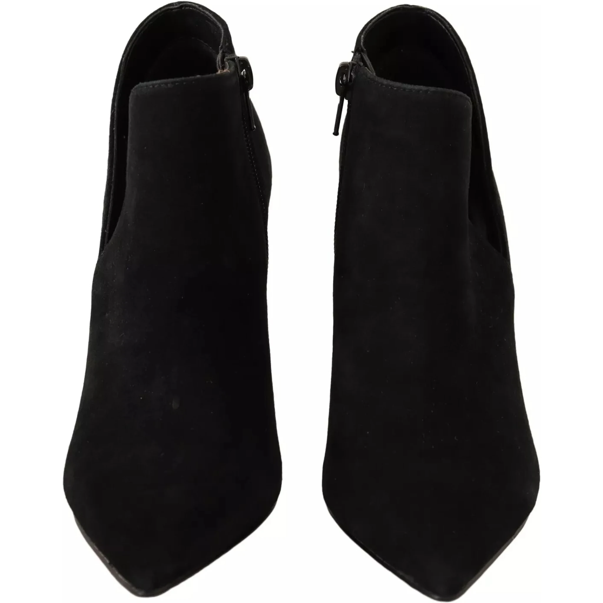 Black Suede Leather Stiletto Heels Boots Shoes