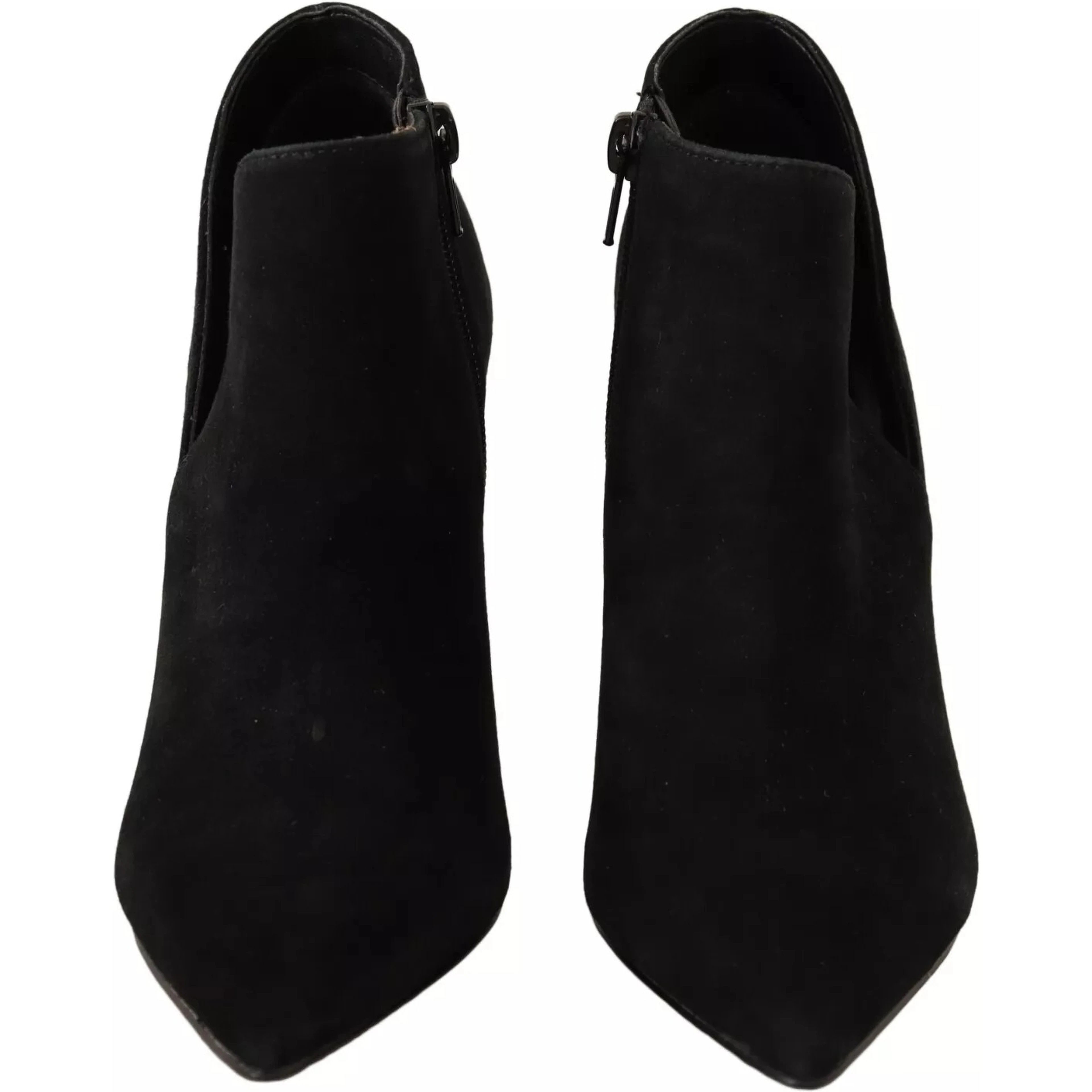 Black Suede Leather Stiletto Heels Boots Shoes