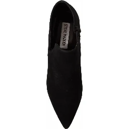 Black Suede Leather Stiletto Heels Boots Shoes