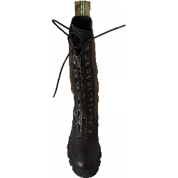 Black Green High Combat Boots Lace Up Military Shoes