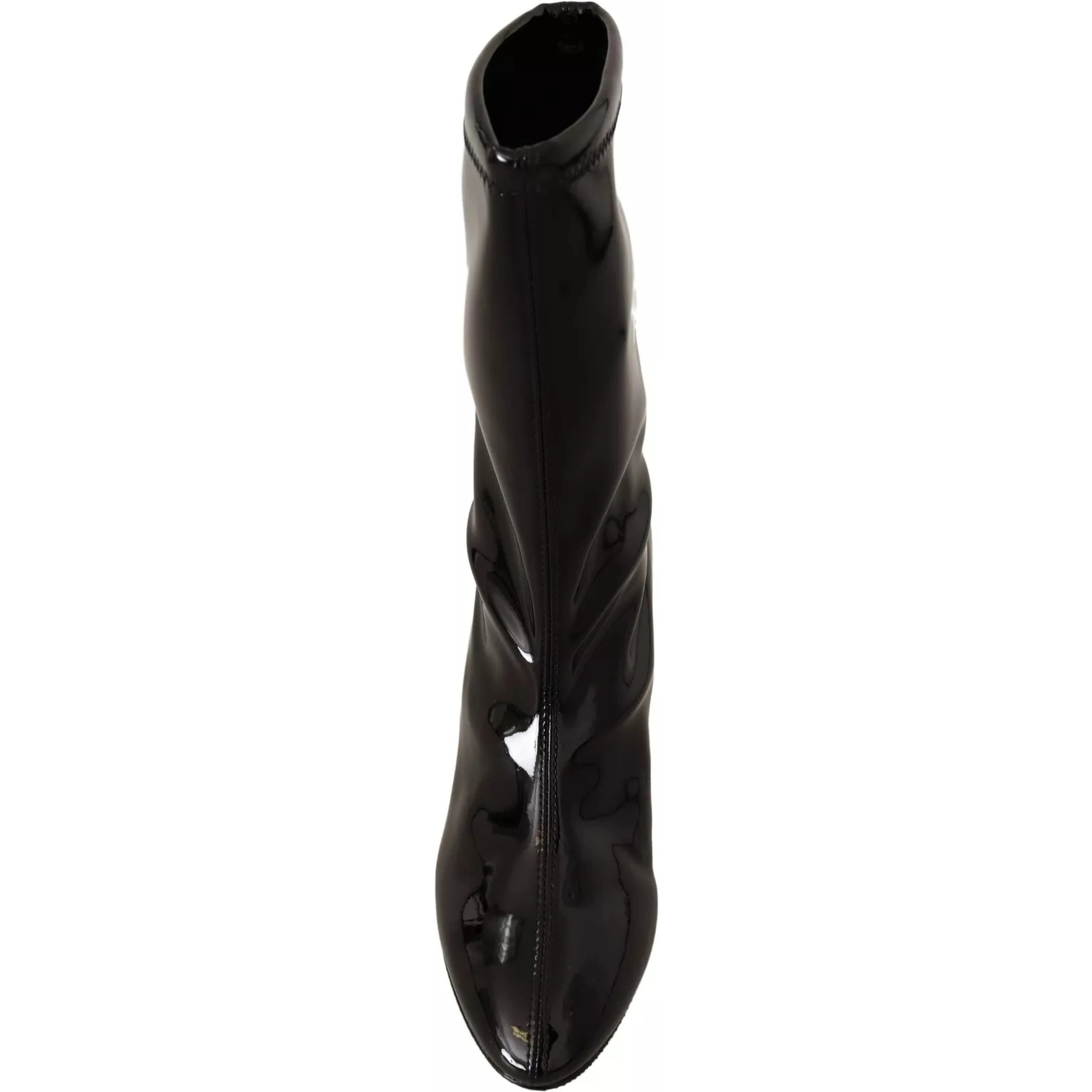 Black Patent Leather High Heels Boots Shoes