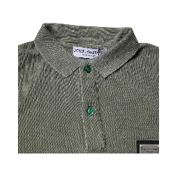 Army Green Logo Plaque Cotton Polo Shirt T-shirt
