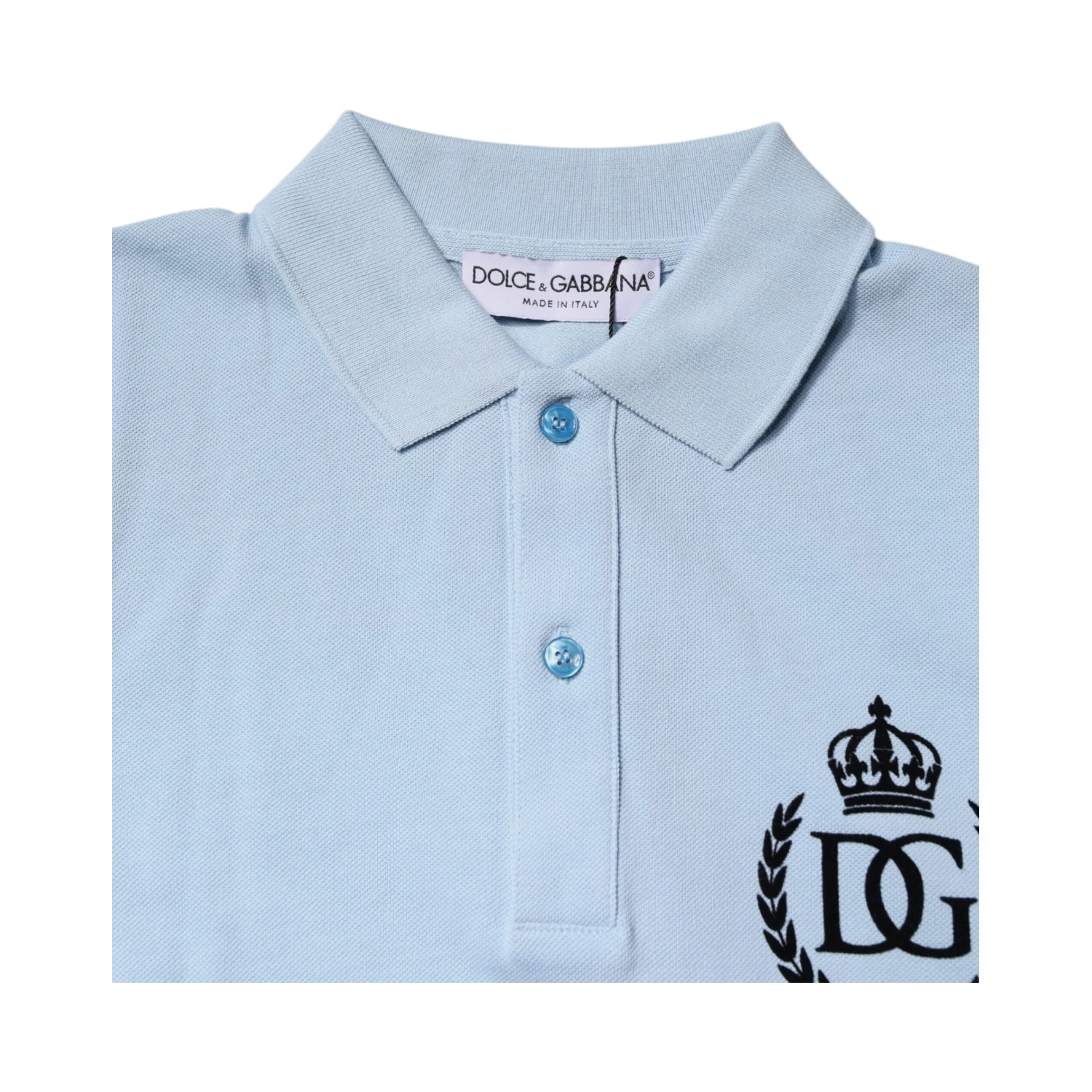 Sky Blue Cotton Crown Collared Polo T-shirt