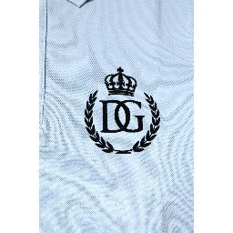 Sky Blue Cotton Crown Collared Polo T-shirt