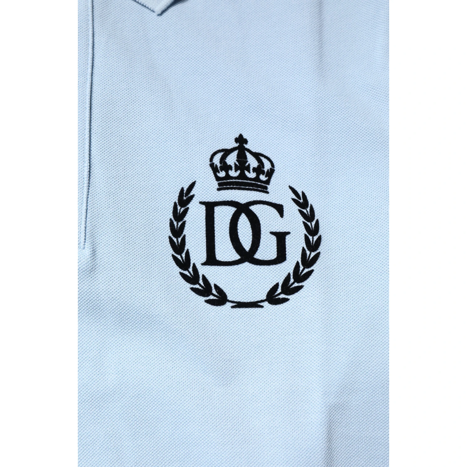 Sky Blue Cotton Crown Collared Polo T-shirt