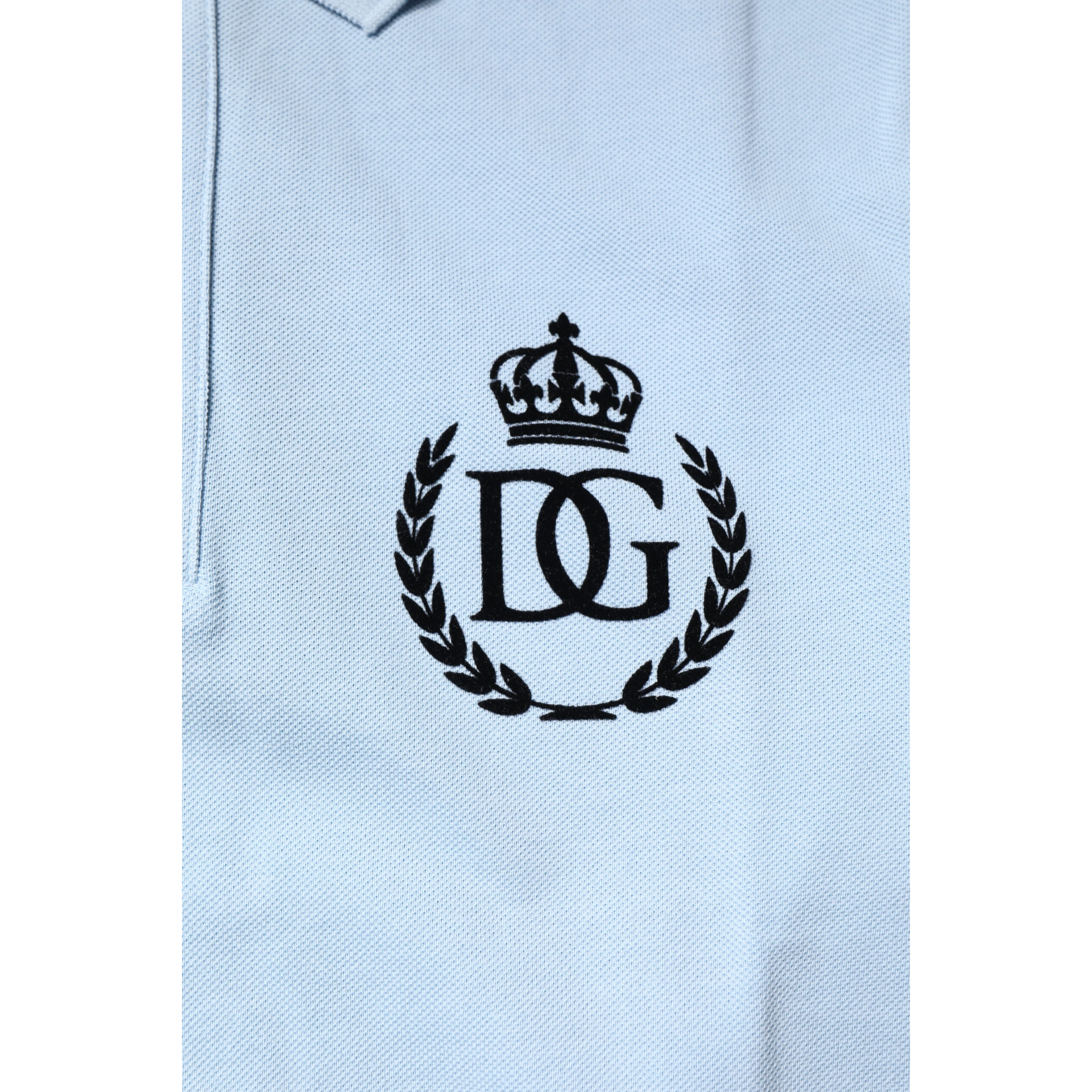 Sky Blue Cotton Crown Collared Polo T-shirt